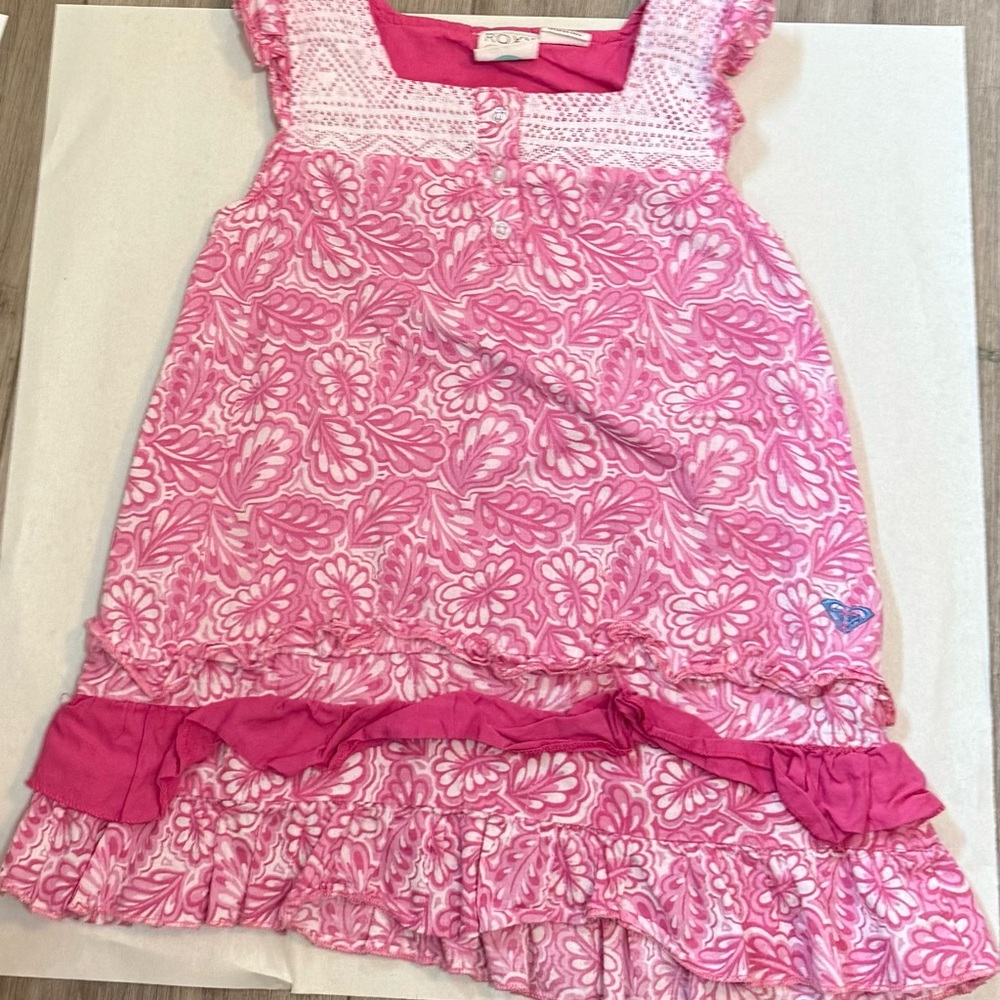 Roxy Pink Floral Kids Casual Dress